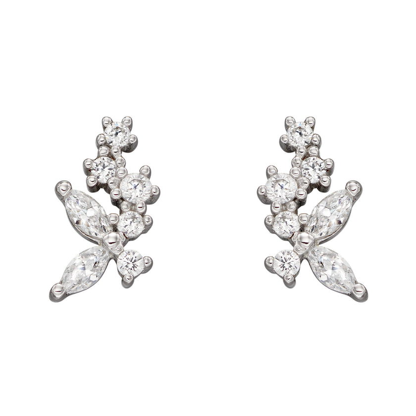 Beginnings Flower Cubic Zirconia Stud Earrings