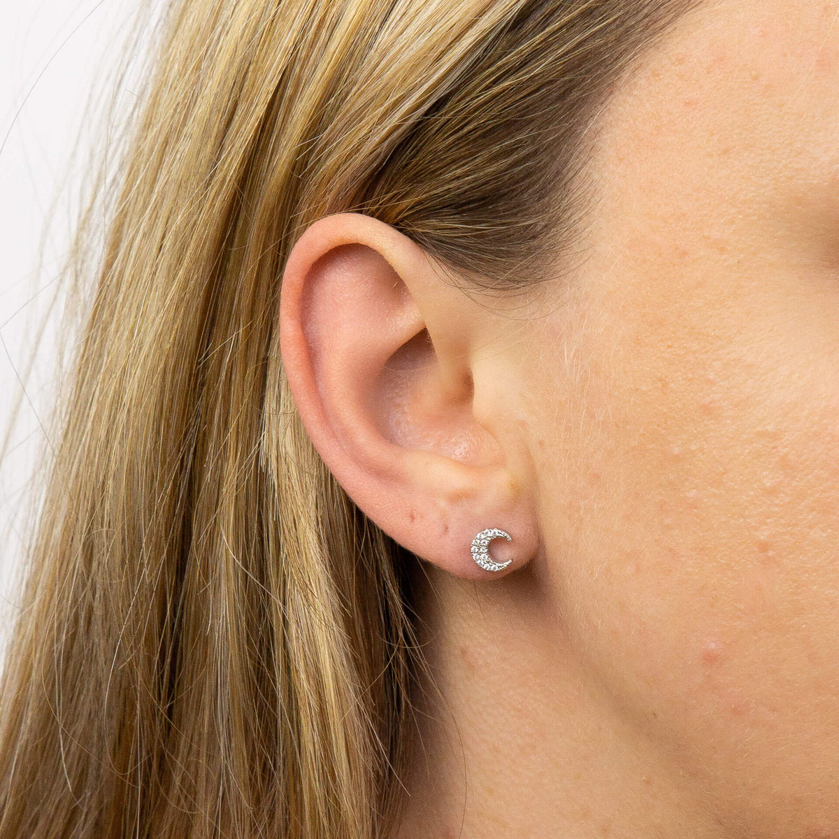 Beginnings Halbmond-Ohrstecker mit Zirkonia