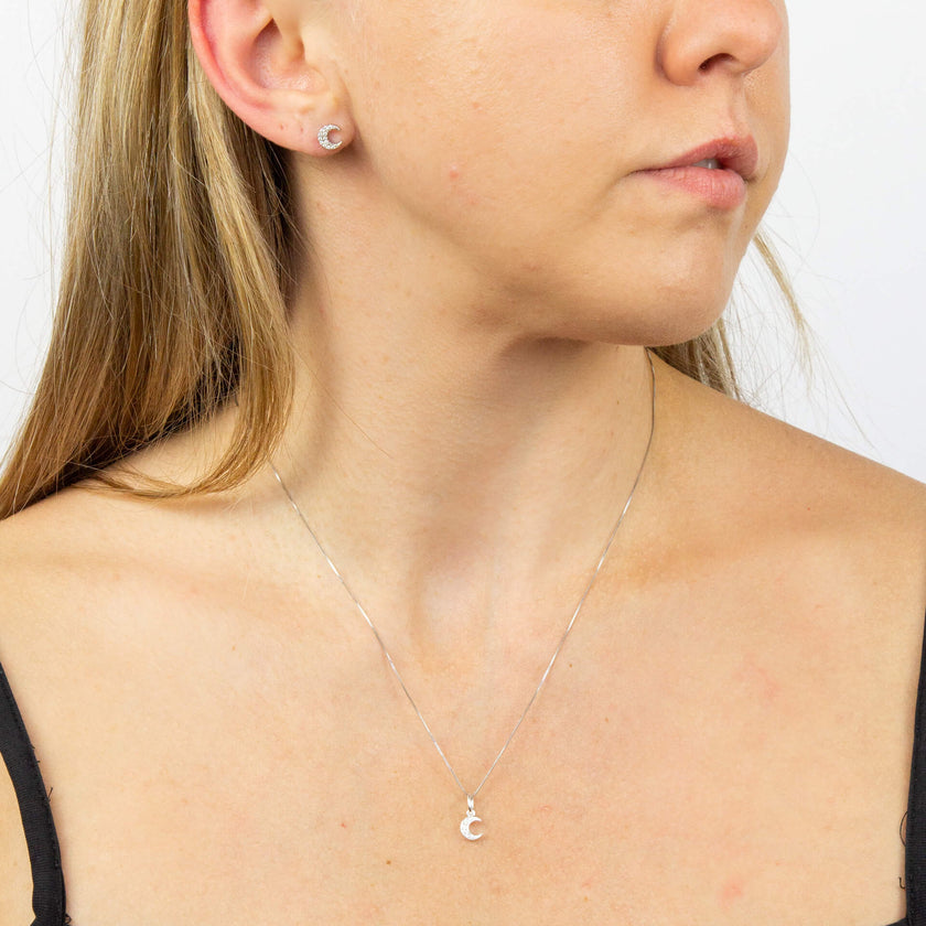 Beginnings Halbmond-Ohrstecker mit Zirkonia