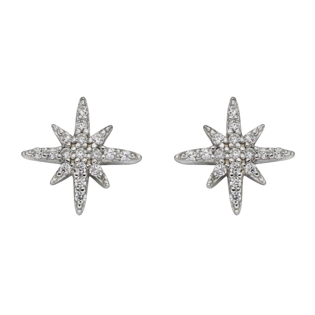 Beginnings Ohrstecker „Starburst“ mit Zirkonia-Pavé-Fassung