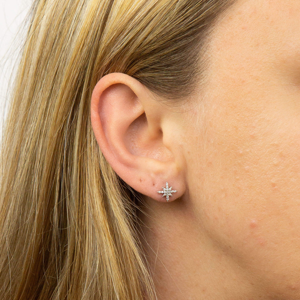 Beginnings Ohrstecker „Starburst“ mit Zirkonia-Pavé-Fassung