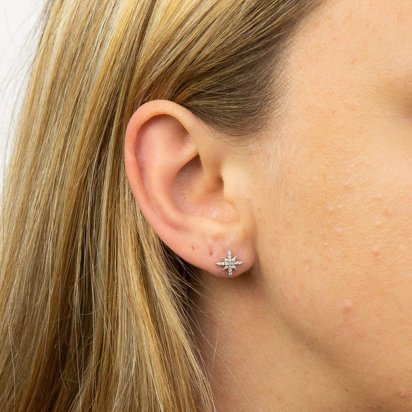 Beginnings Ohrstecker „Starburst“ mit Zirkonia-Pavé-Fassung