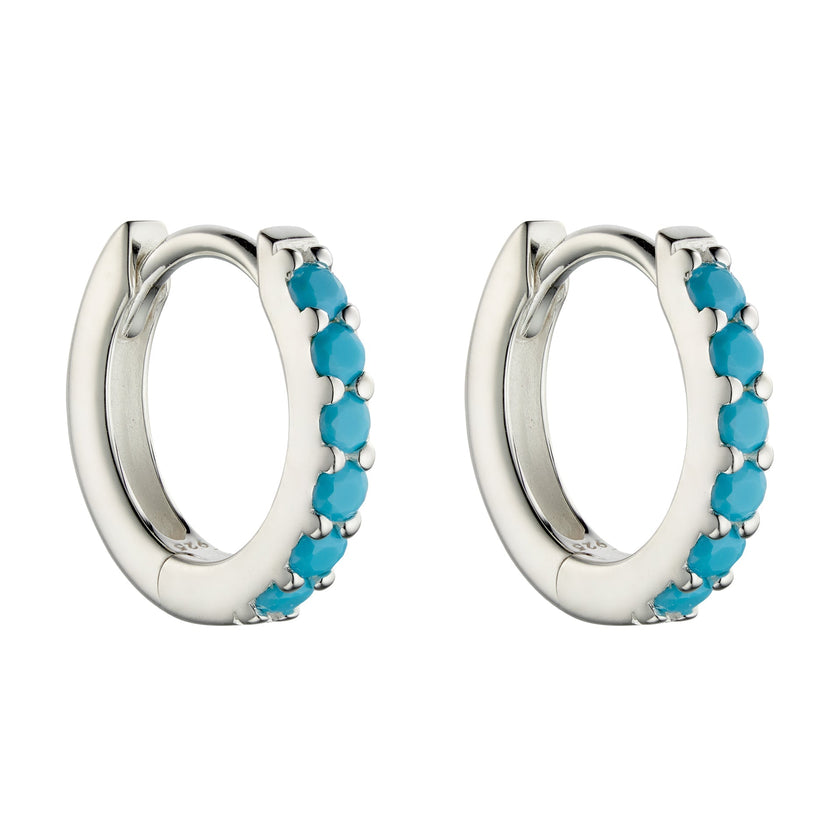 Beginnings Turquoise Crystal Hoop Earrings