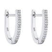 Beginnings U Shaped Hinged Hoop Earrings with Cubic Zirconia