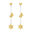 Beginnings Sunflower Drop Earrings with Yellow Gold Plating