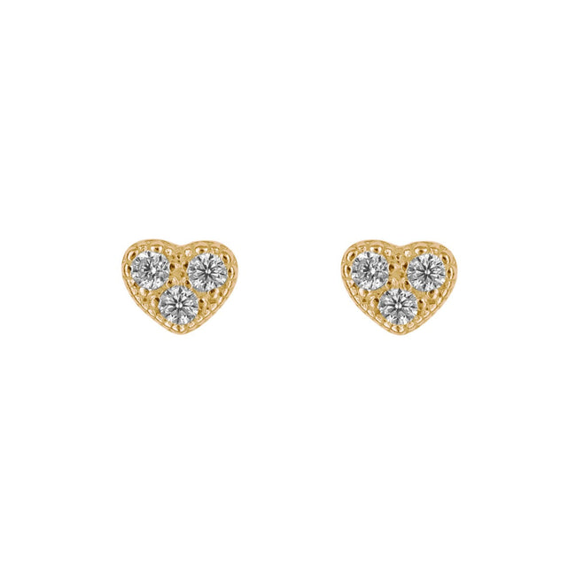 Pendientes de tachuela con circonita cúbica de Beginnings Heart