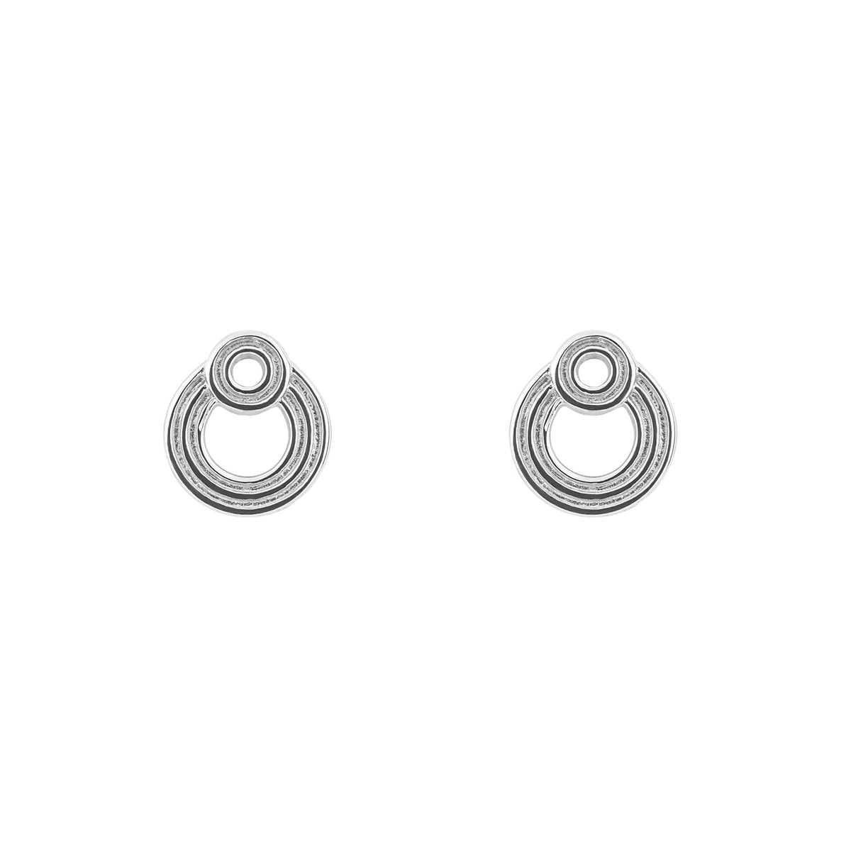 Beginnings Ridged Double Open Circle Stud Earrings