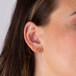 Beginnings Ridged Double Open Circle Stud Earrings
