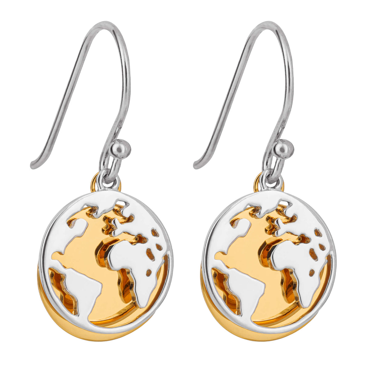 Beginnings World Ohrringe mit gelbvergoldeter Scheibe