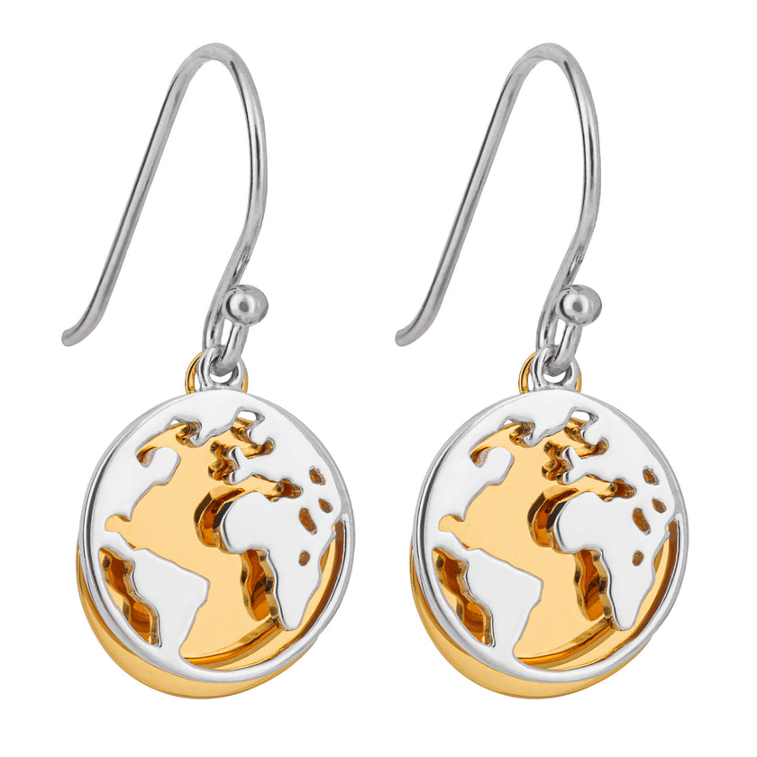 Beginnings World Ohrringe mit gelbvergoldeter Scheibe