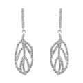 Beginnings Organic Leaf Drop Earrings with Cubic Zirconia