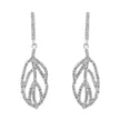 Beginnings Organic Leaf Drop Earrings with Cubic Zirconia