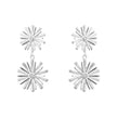 Beginnings Stylised Double Flower Drop Earrings with Cubic Zirconia