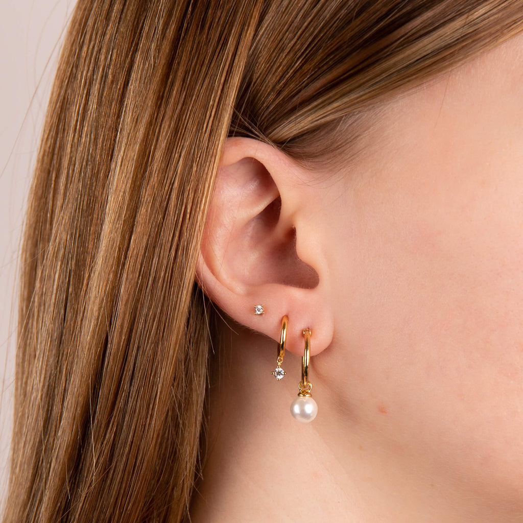 Diamonfire Creolen mit Muschelkernperle