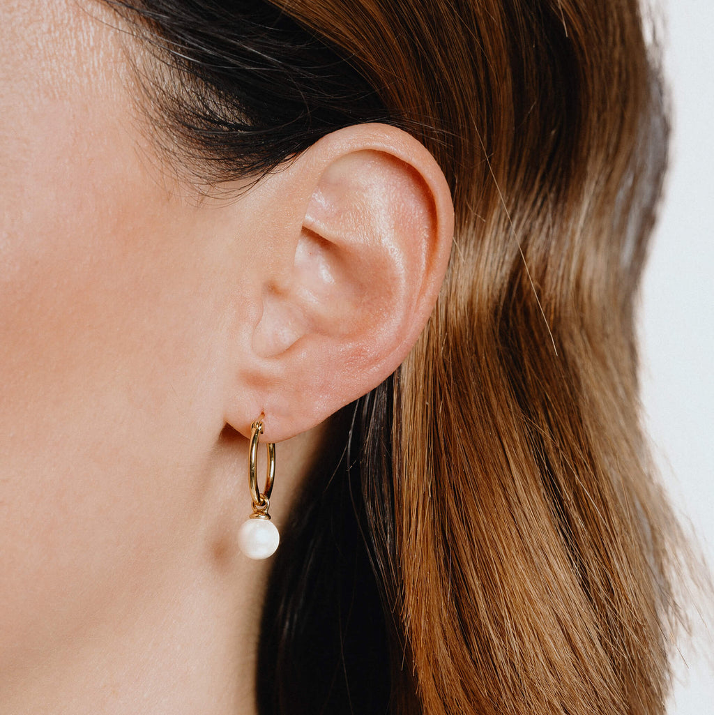 Diamonfire Creolen mit Muschelkernperle