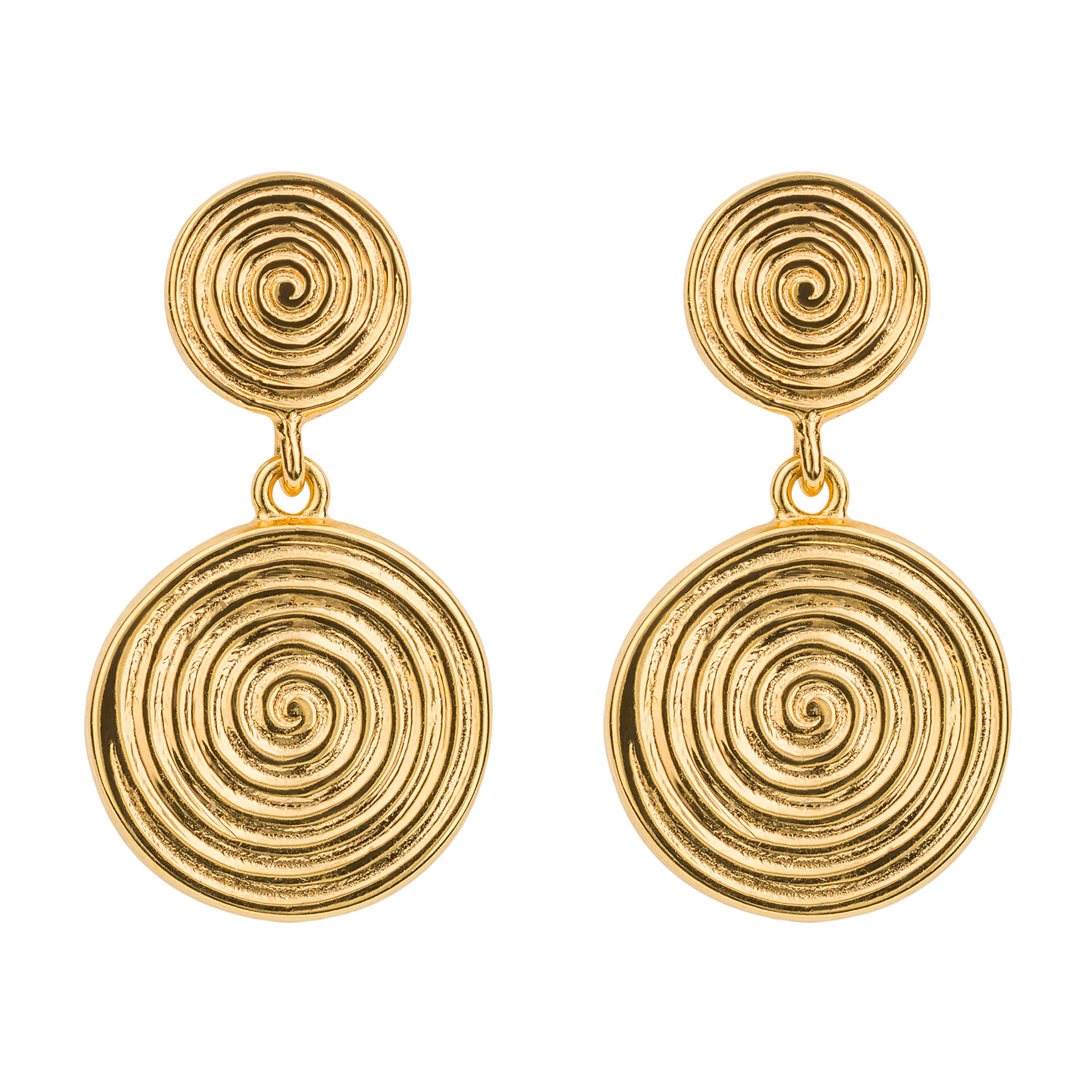 Beginnings Double Spiral Disc Drop Earrings