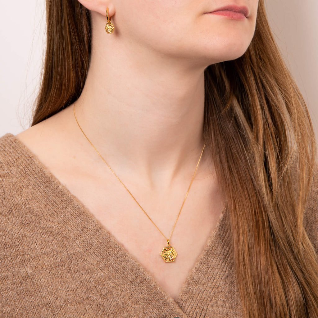 Beginnings Hexagon Bee Pendant