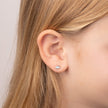 D For Diamond Pearlised Enamel Cloud Stud Earrings with Diamond