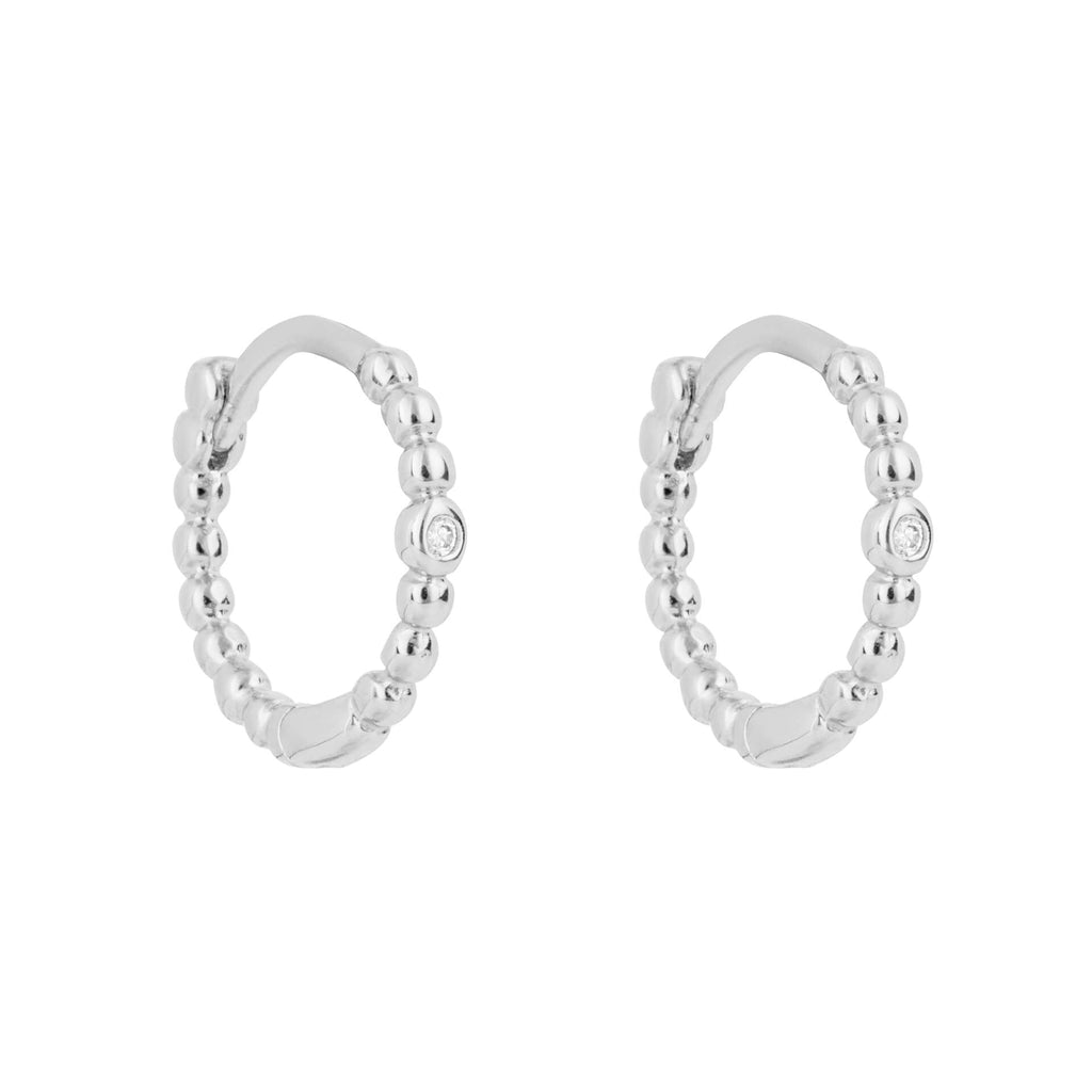 Beginnings Beaded Hoop Earrings with Cubic Zirconia