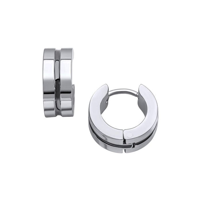 Fred Bennett Black Enamel Stripe Hoop Earrings
