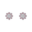 D For Diamond Rosa Blumen-Ohrstecker mit Diamant