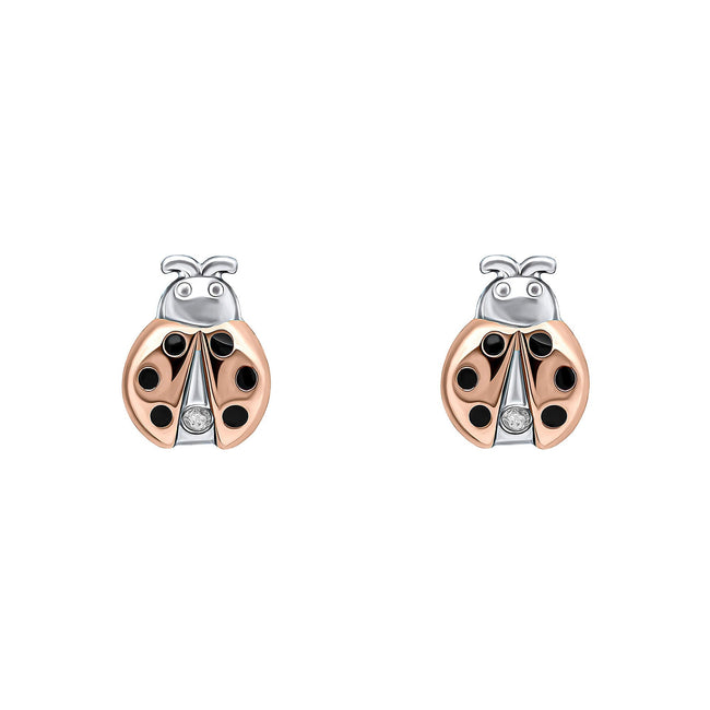 D For Diamond Ladybird Stud Earrings with Diamond
