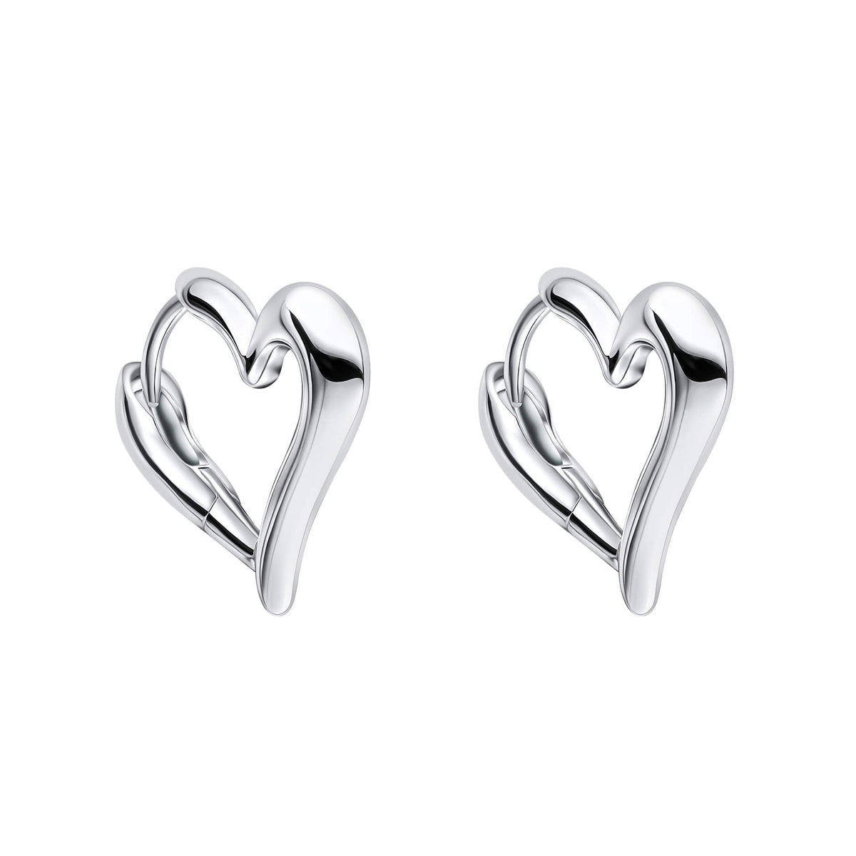 Beginnings Open Heart Hoop Earrings