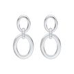 Beginnings Double Oval Drop Earrings with Textured Connection Link