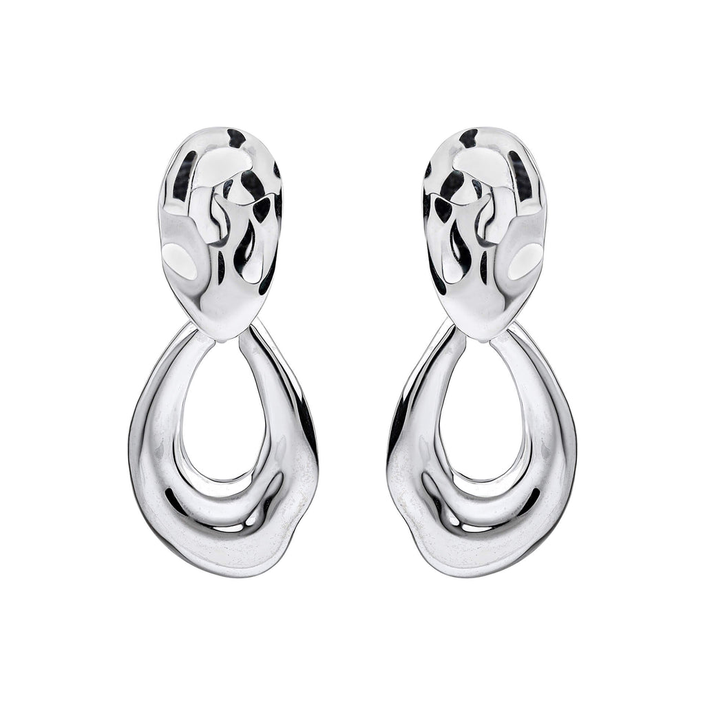 Beginnings Molten Oval Doorknocker Drop Earrings