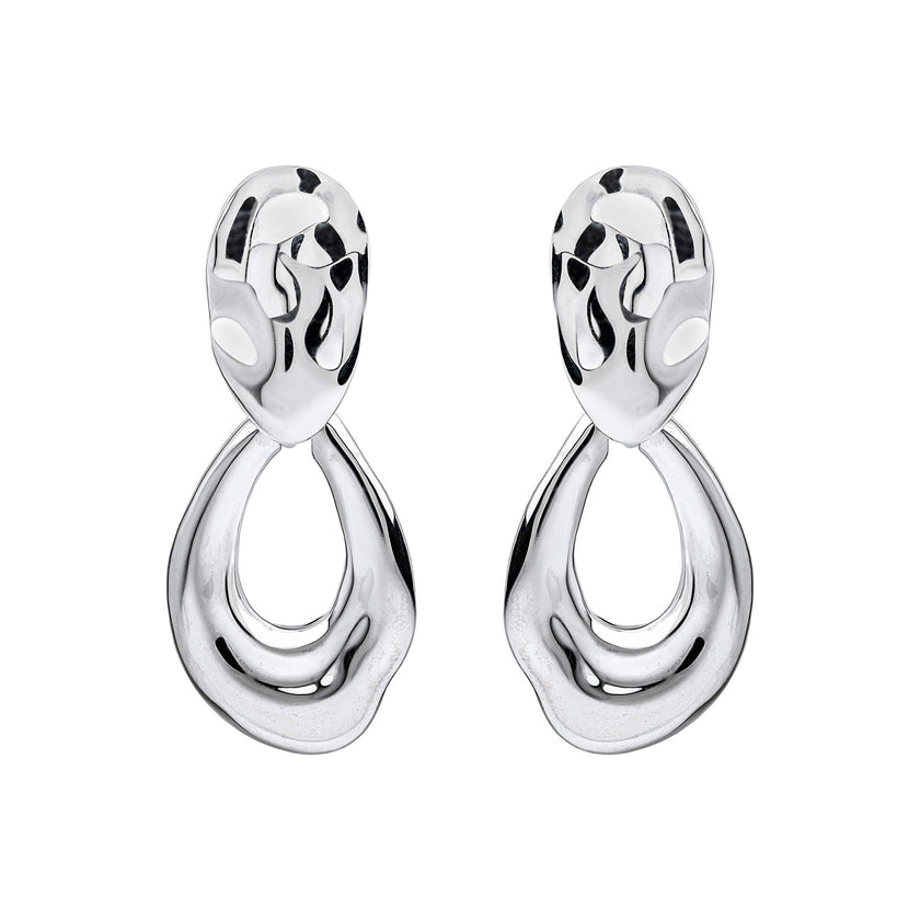 Beginnings Molten Oval Doorknocker Drop Earrings