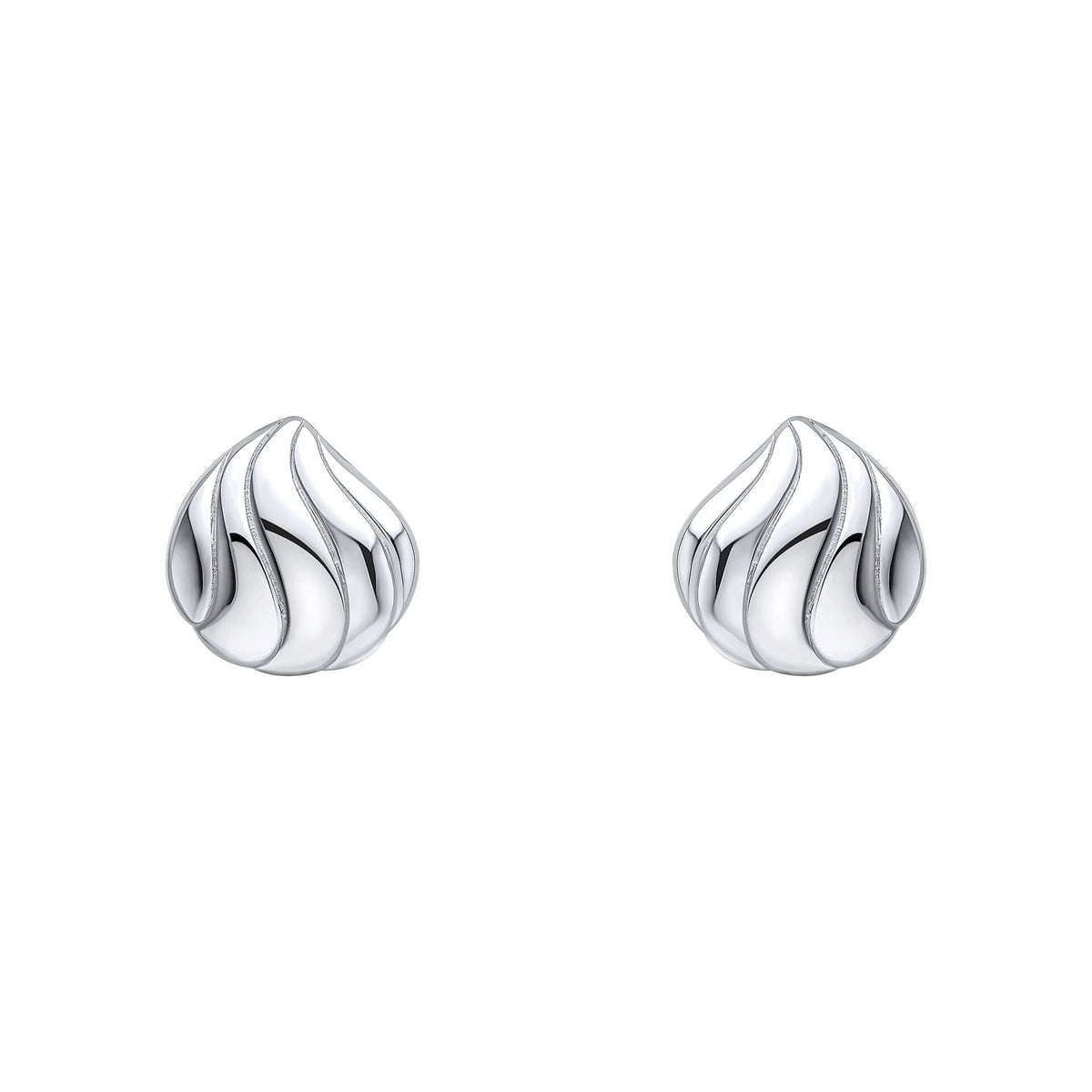Pendientes de Botón de Lágrima Onda Orgánica Beginnings