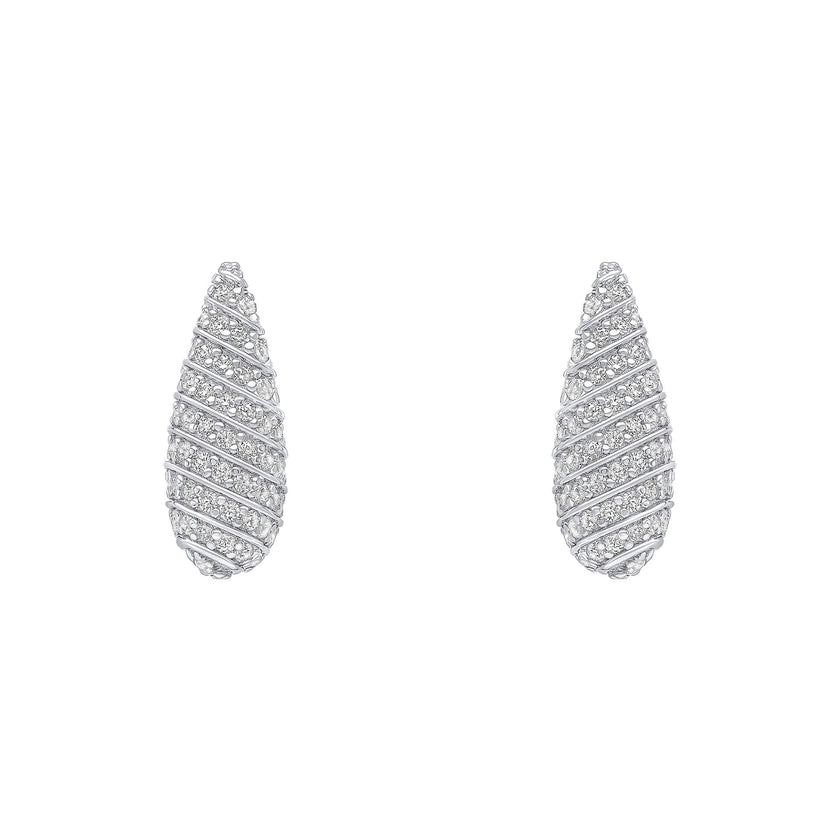 Beginnings Channel Set Droplet Stud Earrings