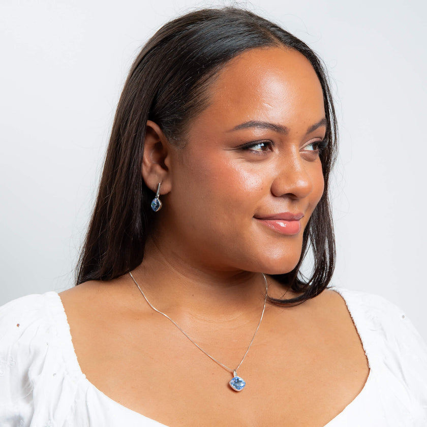 Beginnings Cushion Cut Crystal Drop Stud Earrings