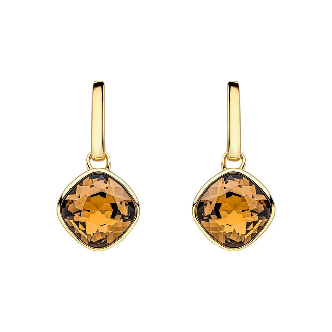 Pendientes de botón con cristales Beginnings de talla cojín