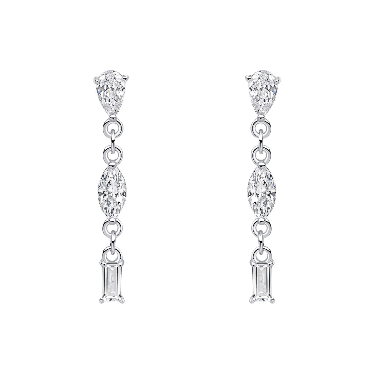 Beginnings Mixed Shapes Long Drop Earrings