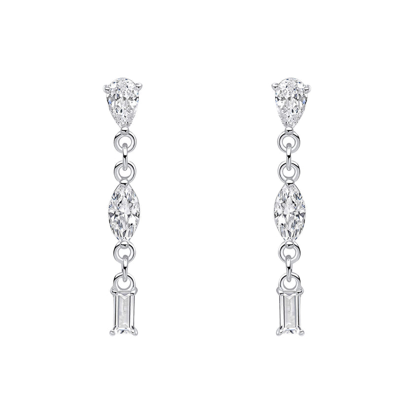Beginnings Mixed Shapes Long Drop Earrings