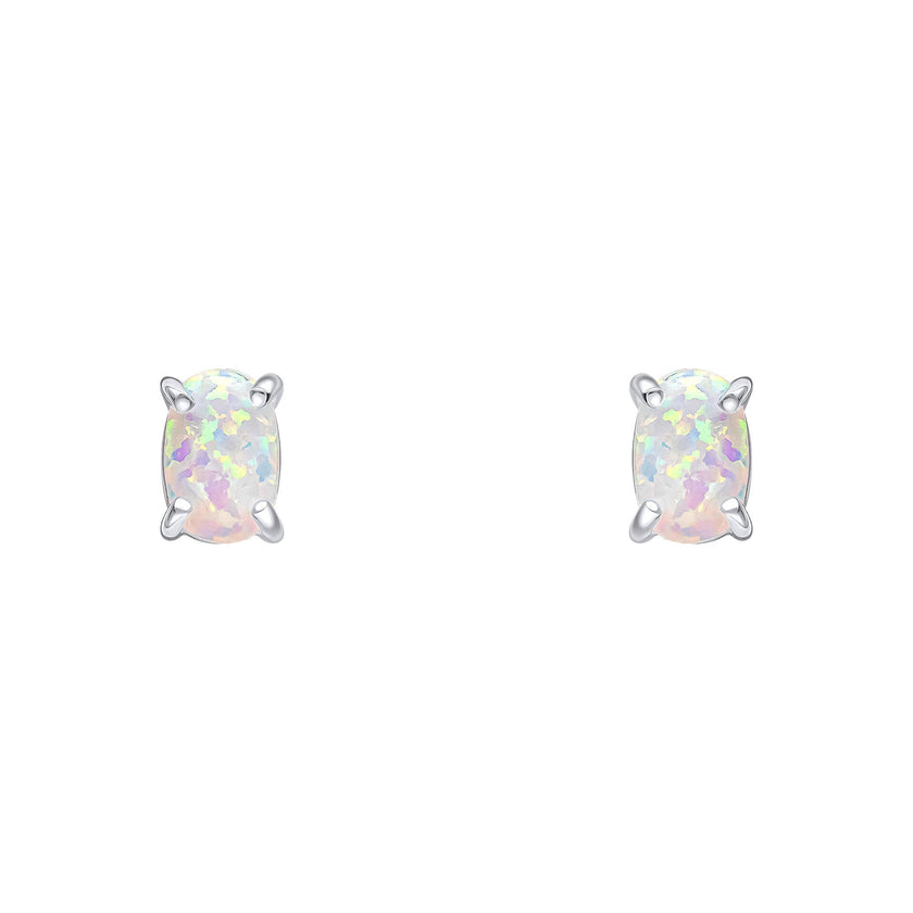Beginnings Oval Opal Stud Earrings