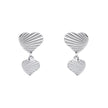 Beginnings Diamond Cut Double Heart Drop Earrings