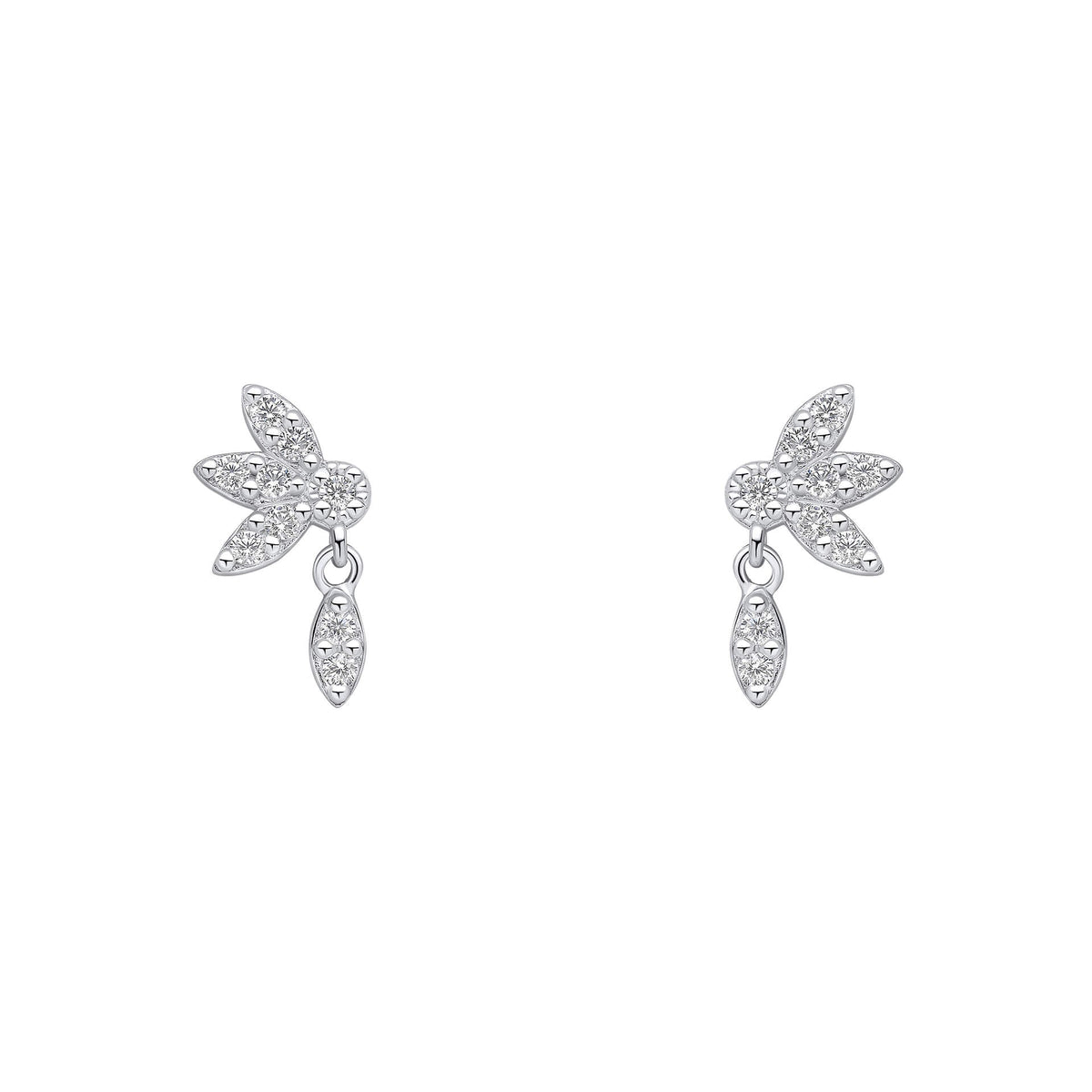 Beginnings Hanging Petal Floral Stud Earrings