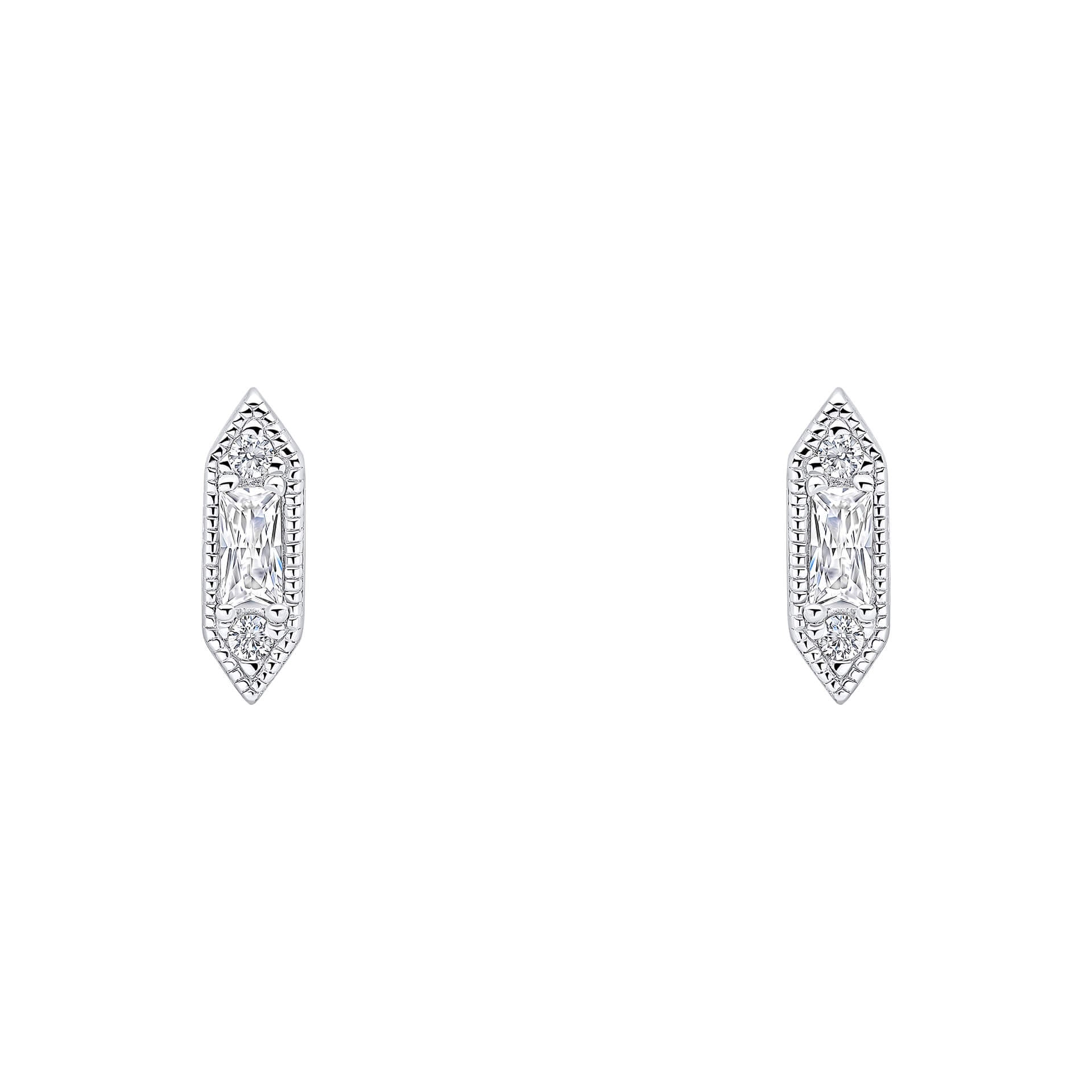 Beginnings Elongated Hexagon Stud Earrings