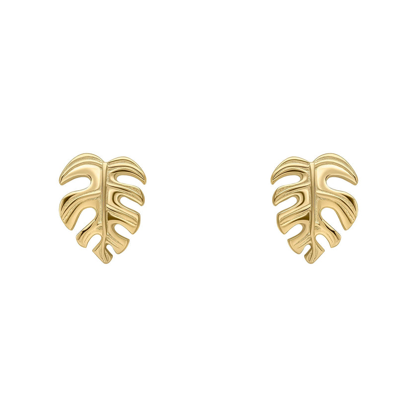 Pendientes de botón Hoja de Monstera de Beginnings