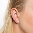 Beginnings Cubic Zirconia Chain Connector Double Stud Earrings