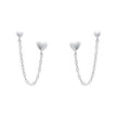 Beginnings Heart Chain Connector Double Stud Earrings