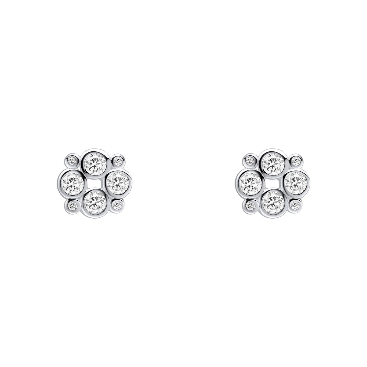 Beginnings Multi Bezel Set Cubic Zirconia Stud Earrings
