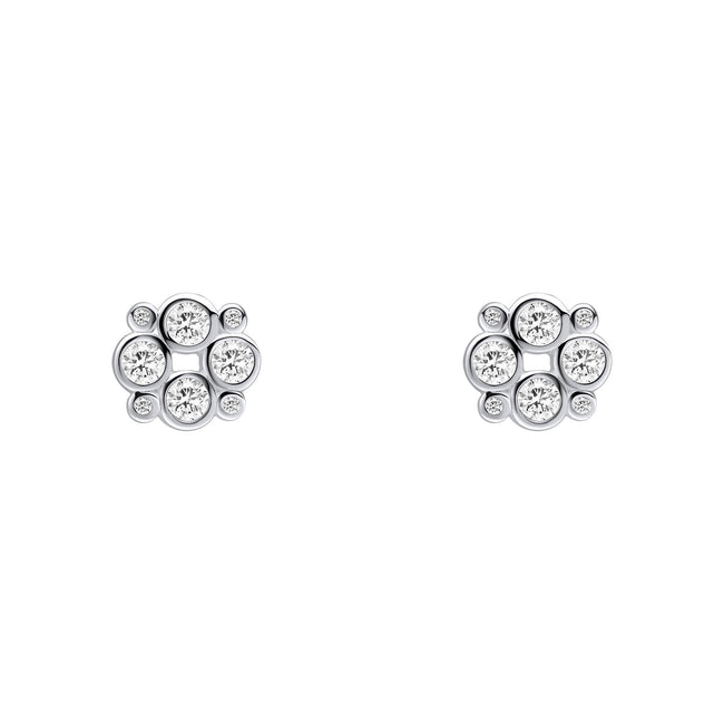 Beginnings Multi Bezel Set Cubic Zirconia Stud Earrings