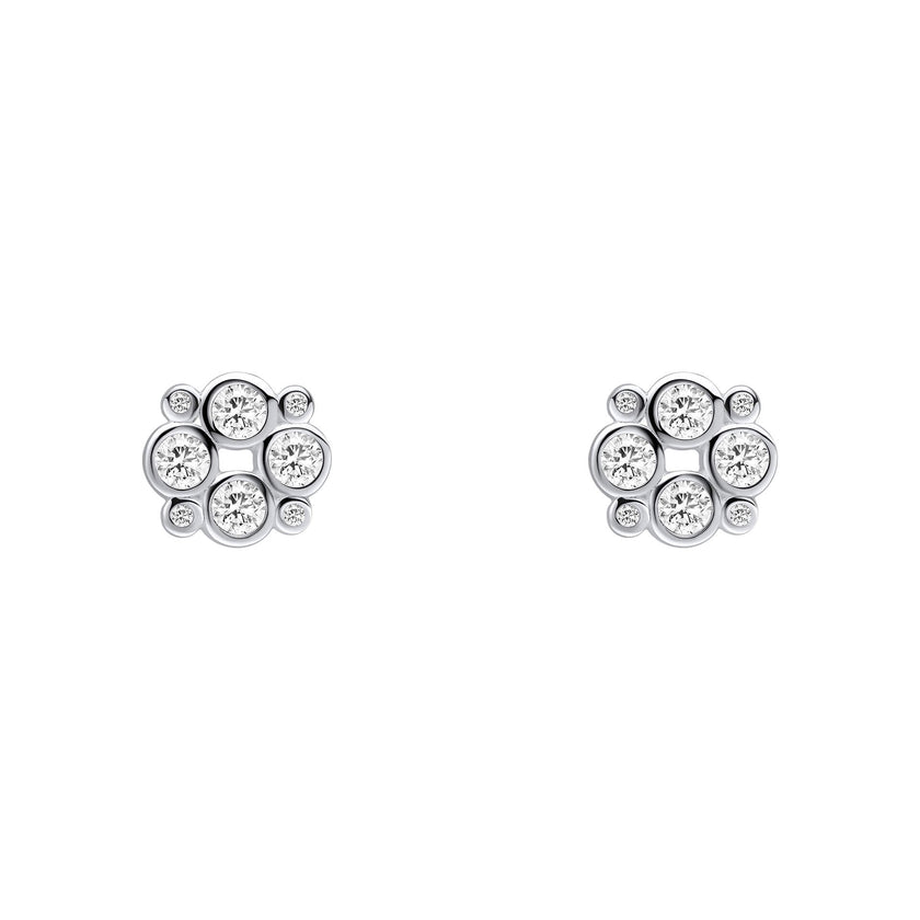 Beginnings Multi Bezel Set Cubic Zirconia Stud Earrings