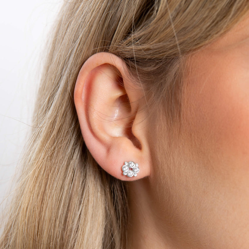 Beginnings Multi Bezel Set Cubic Zirconia Stud Earrings