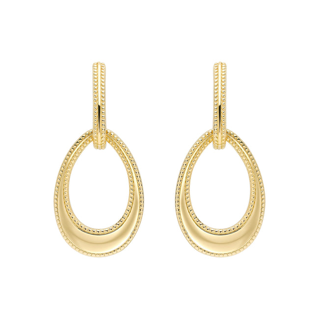 Pendientes de lágrima abierta Beginnings con borde milgrain