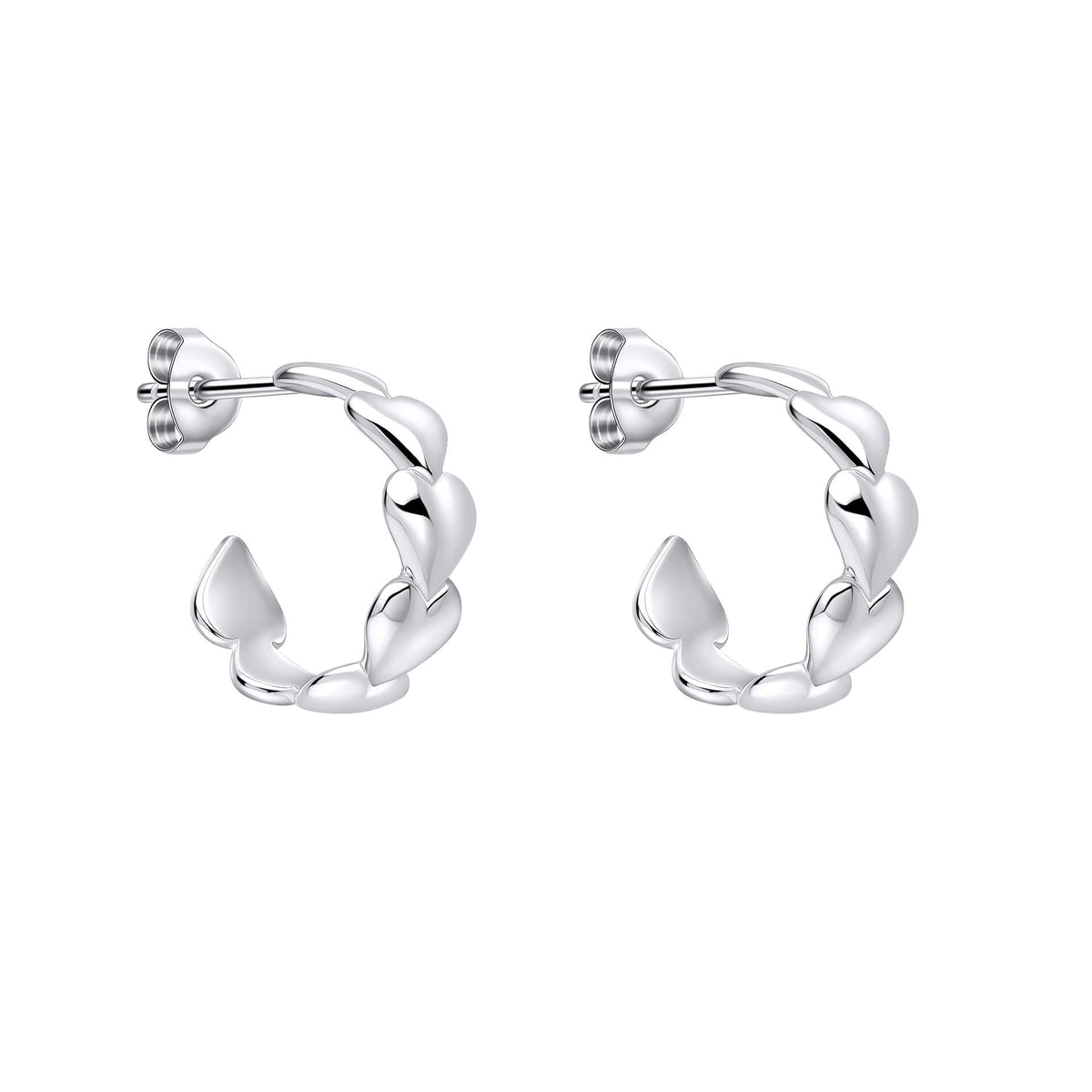 Beginnings Heart Sequence Half Hoop Earrings