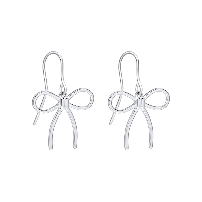 Beginnings Thin Bow Hook Earrings